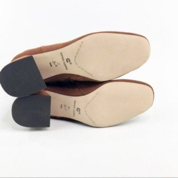 NWT CORSO COMO Tan Cognac Suede Block Heel Booties 8.5 - Picture 6 of 8